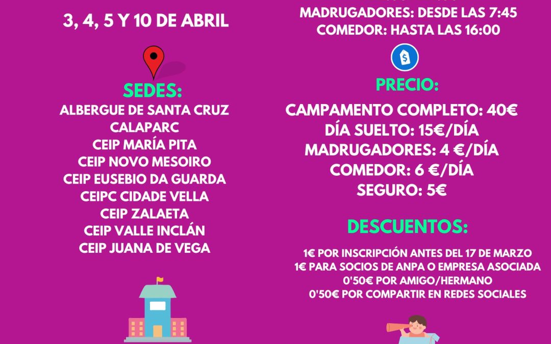 Reserva Plaza Campamento Semana Santa 2023