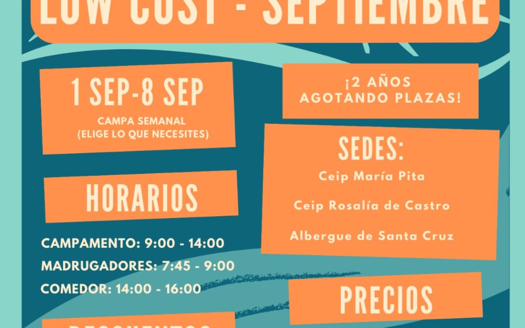 Reserva Plaza Campamento LOW COST SEPTIEMBRE 2023