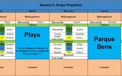Planing 6º Semana de Campamento